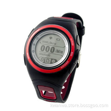 Heart rate monitoring watch with speedometer, calorie and distance calculator